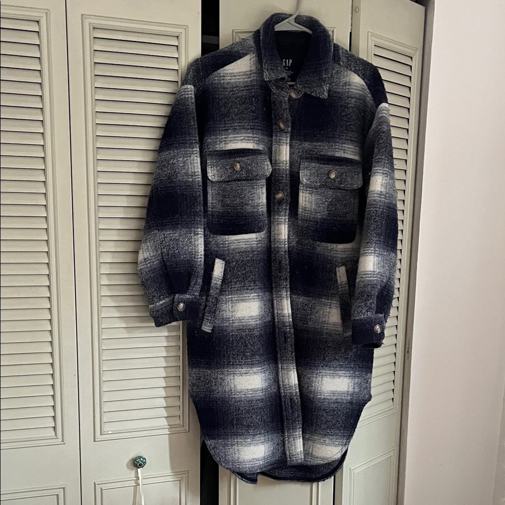 Old Navy Blue Flannel Coat